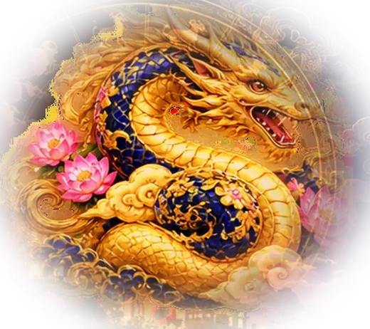 饰有莲花的华丽金龙